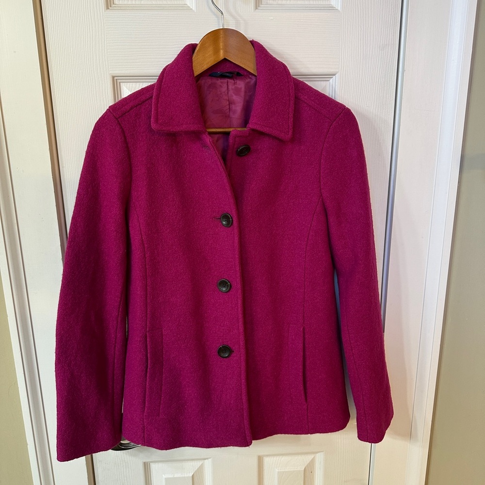 Lands End Boucle Wool Blazer Classic Traditional Dressy